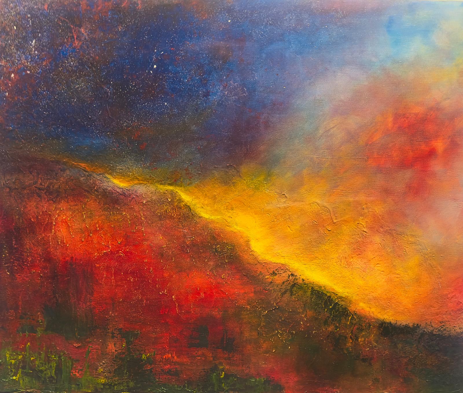  Un adieu fugace, ou 'horizon en flammes se fond dans l'infini du ciel - une promesse murmurée à l'aube à venir